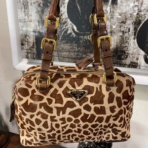 Prada Cavallino Stamp Giraffe Pony Hair with Nappa Leather Handles (Ltd Edition)